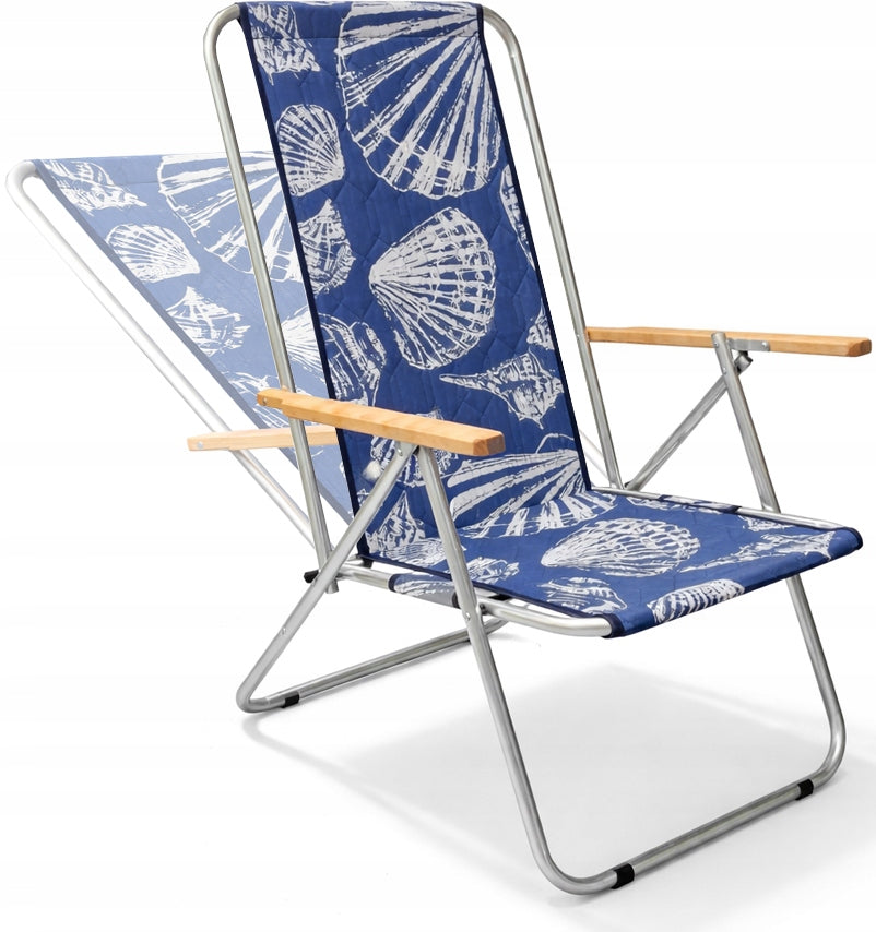 Two Position Beach Lounger / Folding Chair, Shells, max 120 Kg