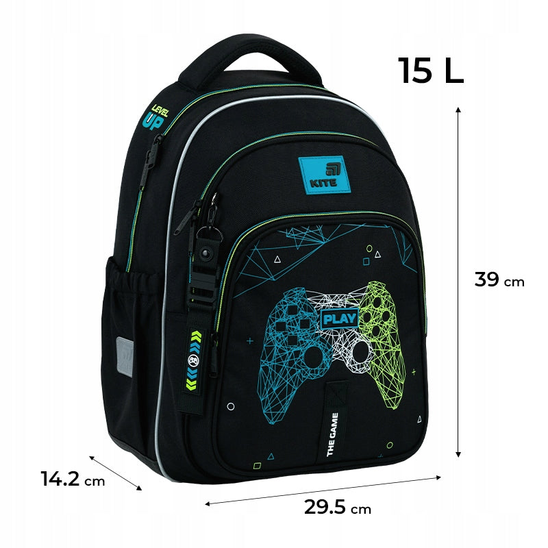 Two-chamber school backpack for boys chest strap stiffened Game Kite Manufacturer code K26-763M-4