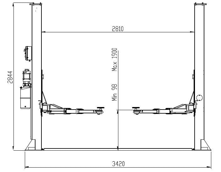 Two-column automatic electrohydraulic lift 4T INVENTO EL240 Brand Invento