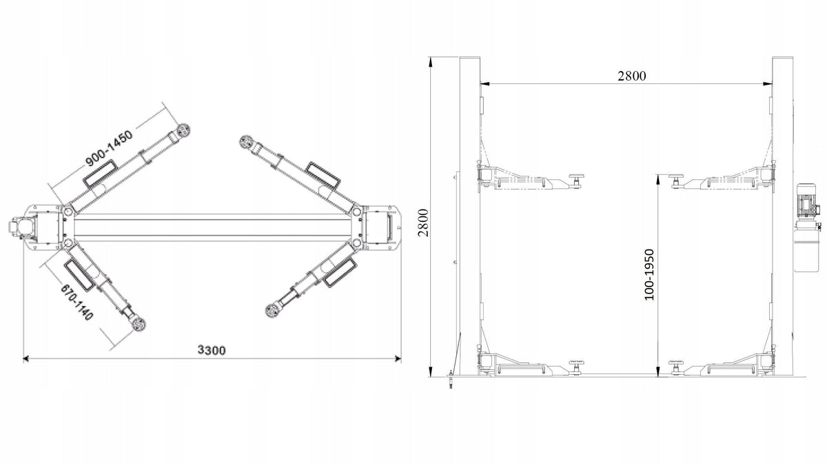 Two-column automatic lift 4t Well Kraft L-2040B 400 V Manufacturer code 004542