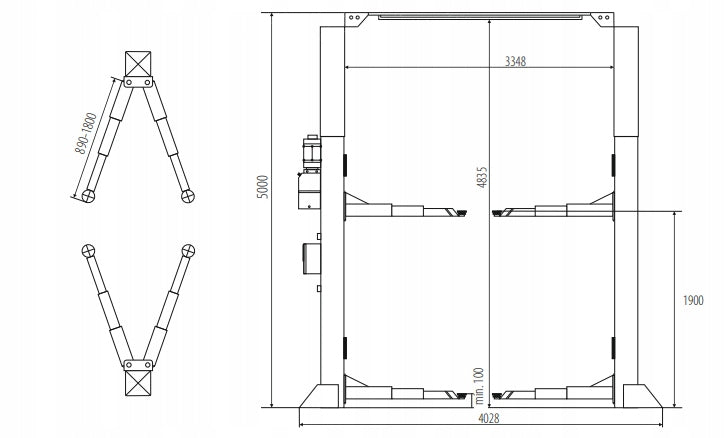 Two-column car lift bus 5.5T connected by mountain Nortec PD5500C Manufacturer code PD5500C