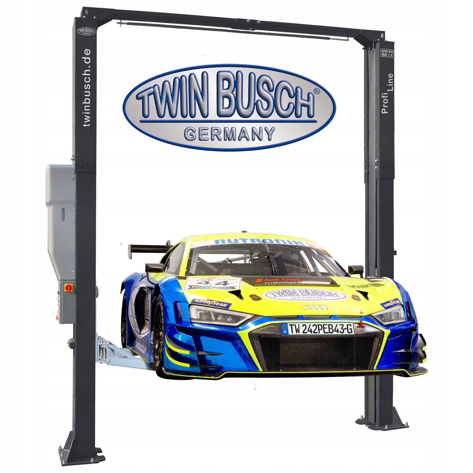 Two-column lift TW 242 PE B4.3-G GREY-Line Twin Busch Brand Twin Busch