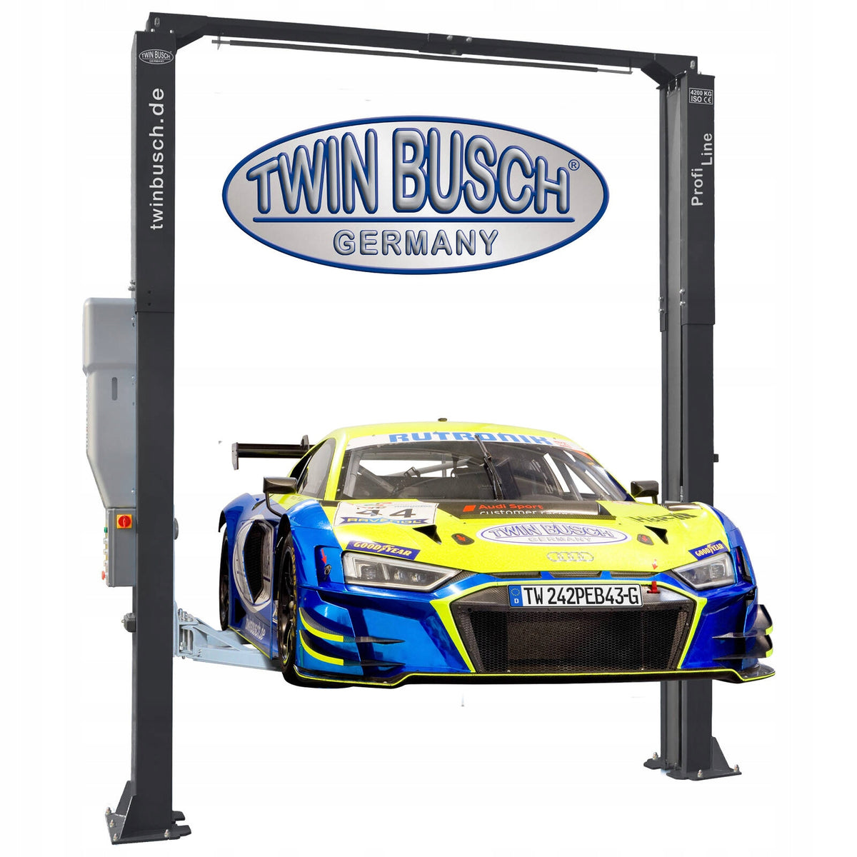 Two-column lift TW 242 PE B4.3-G GREY-Line Twin Busch Brand Twin Busch