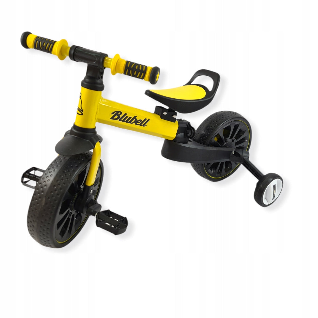 Two wheel balance bike plus auxiliary wheels 4in1 folding 110 yellow Model 110