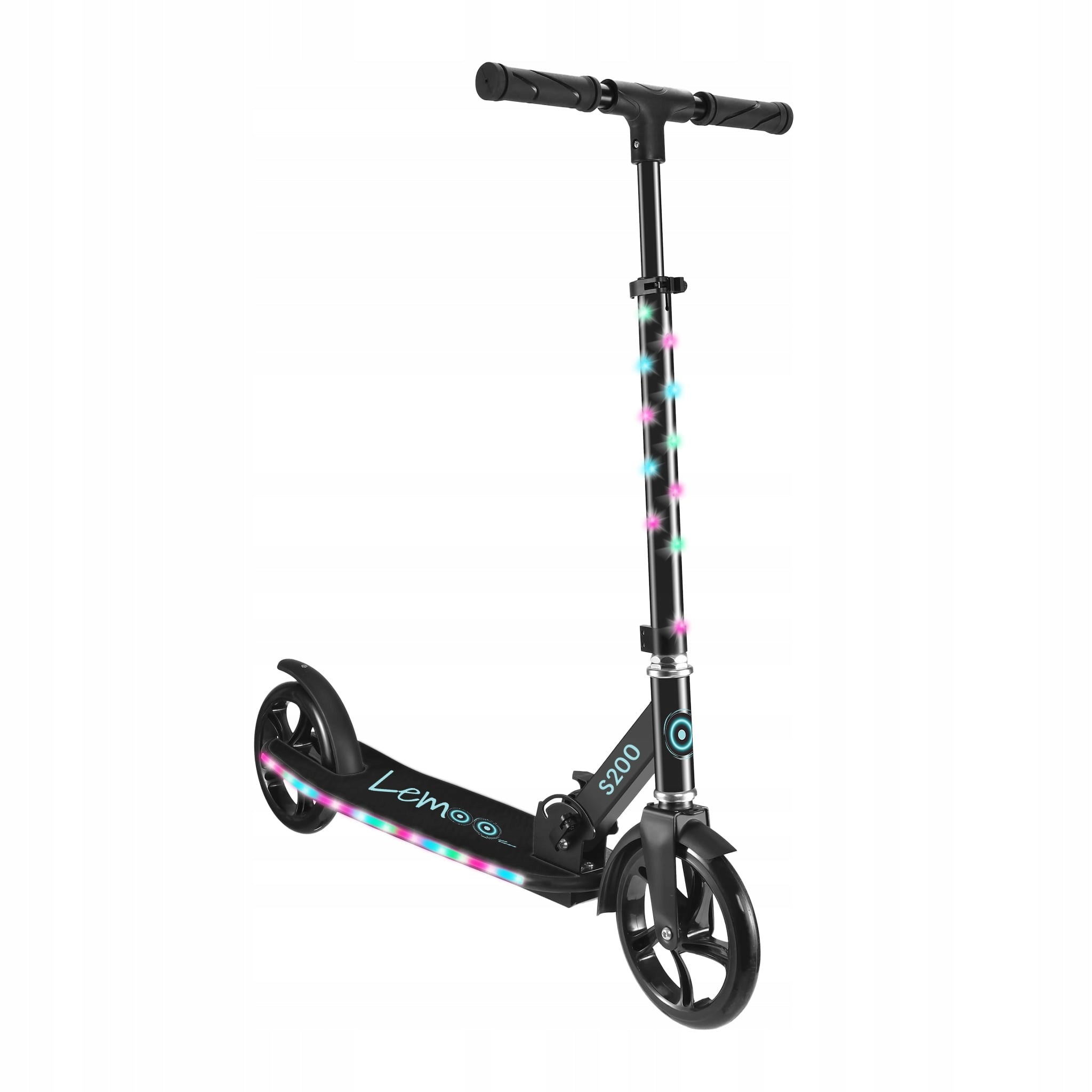 Two-wheeled city scooter Lemoo glowing LED platform 100kg Color black