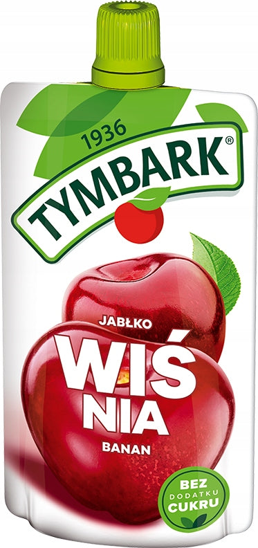 Tymbark Apple-Cherry-Taste Mousse - Banana 120 g x 12 Pieces Grammage 120 g
