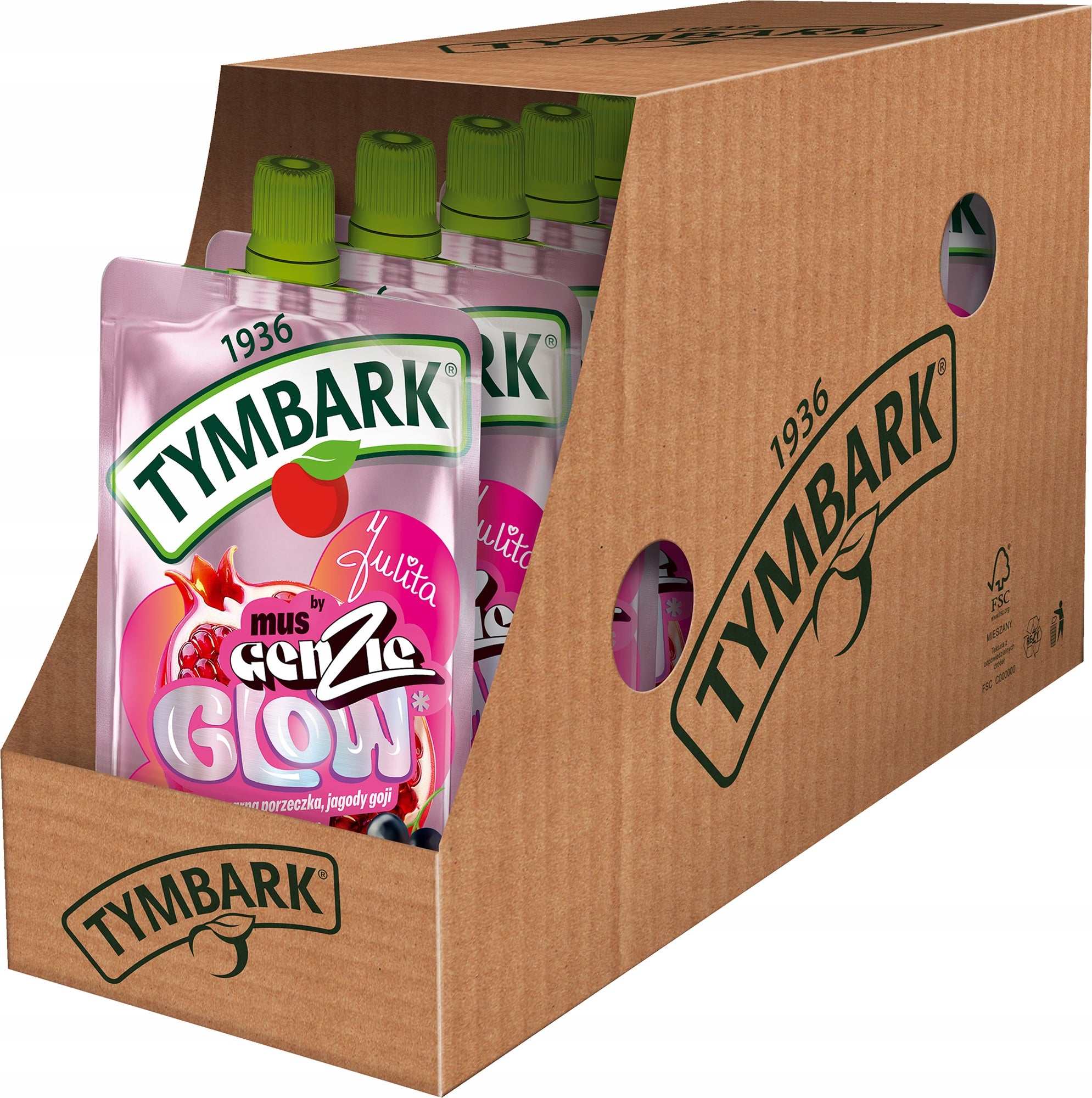 Tymbark Musss GenZie GLOW! fruit mousse energy of taste without compromise x10pcs