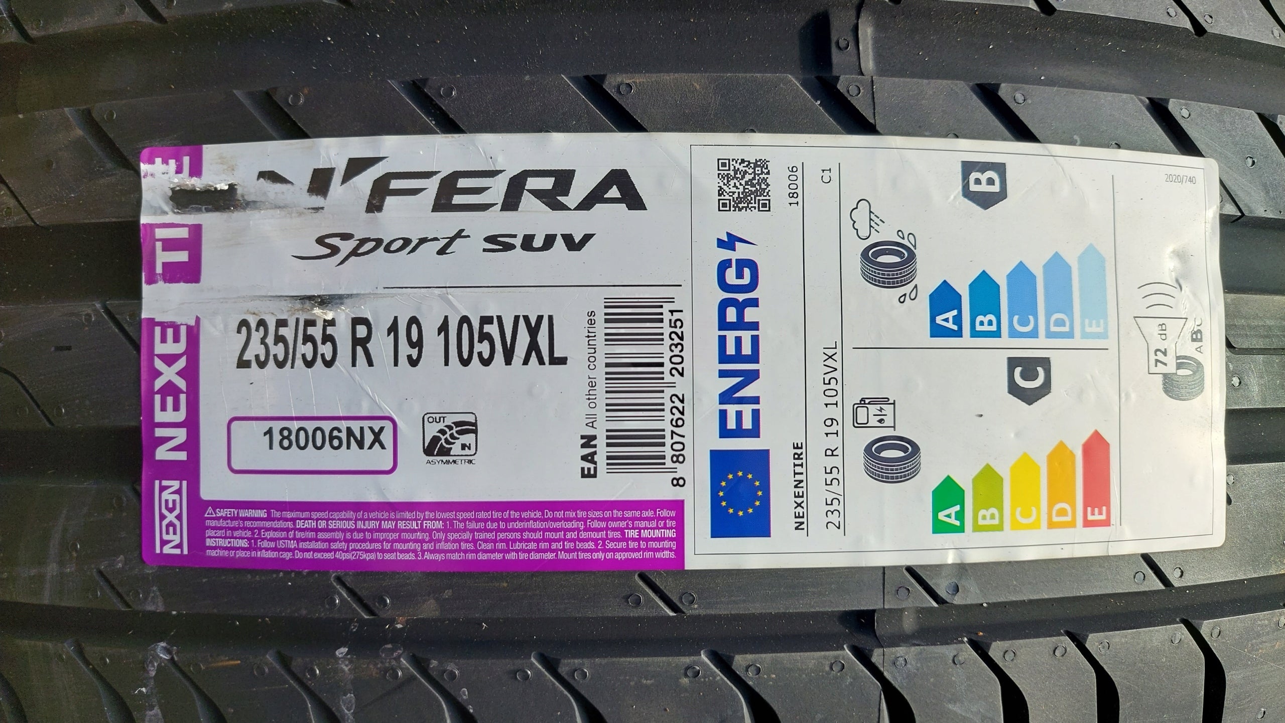 Tyre 235/55r19 105V XL Nexen N'Fera Sport SUV NEW Season summer