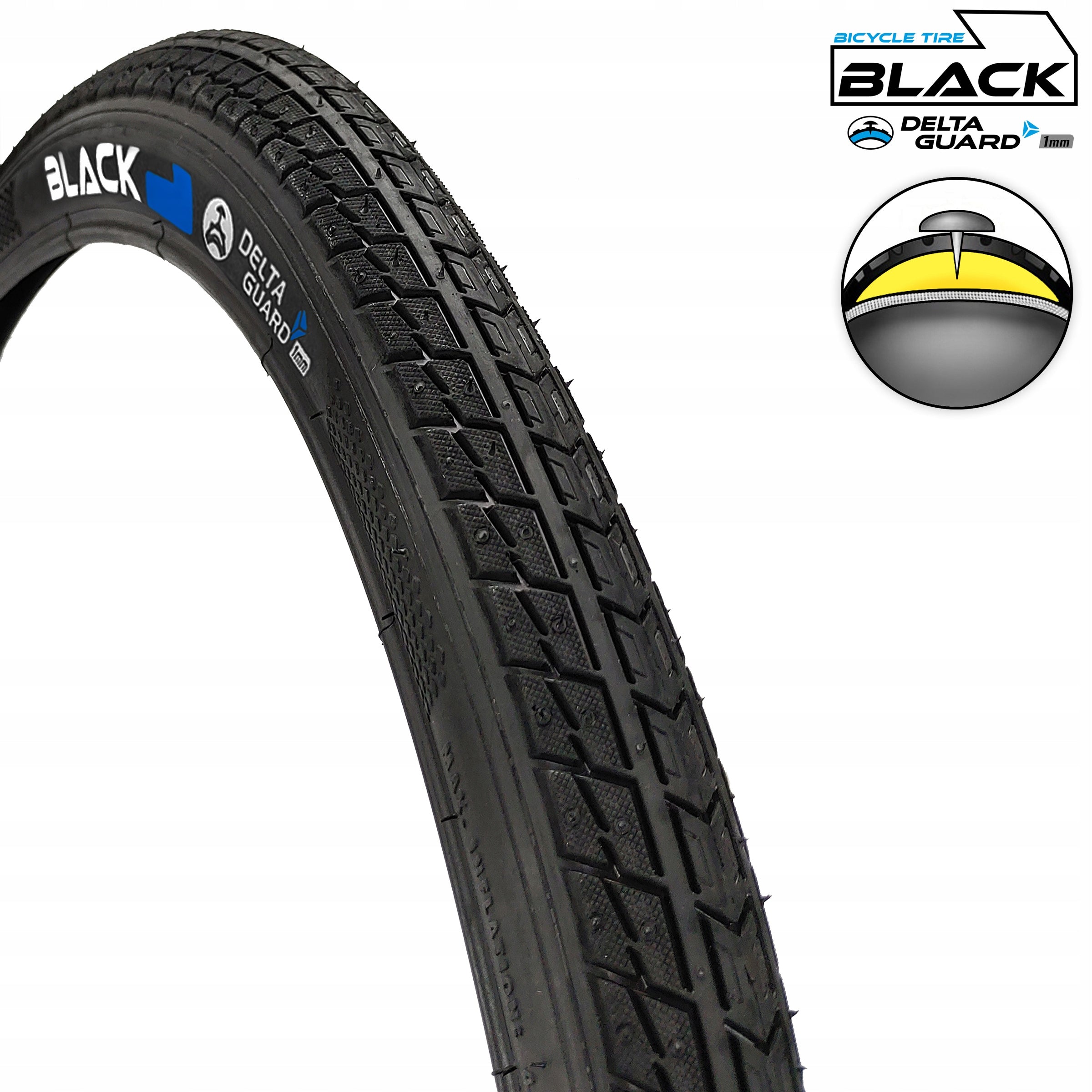 Tyre set for trekking bike BLACK1 Toro - 28x1,75 47-622 + inner tube Tire type wired