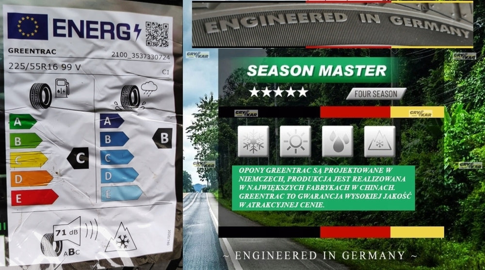 Tyres 225/55R16 Greentrac Season Master 2pcs C/B/71dB 3 years of buzz. Season all-season