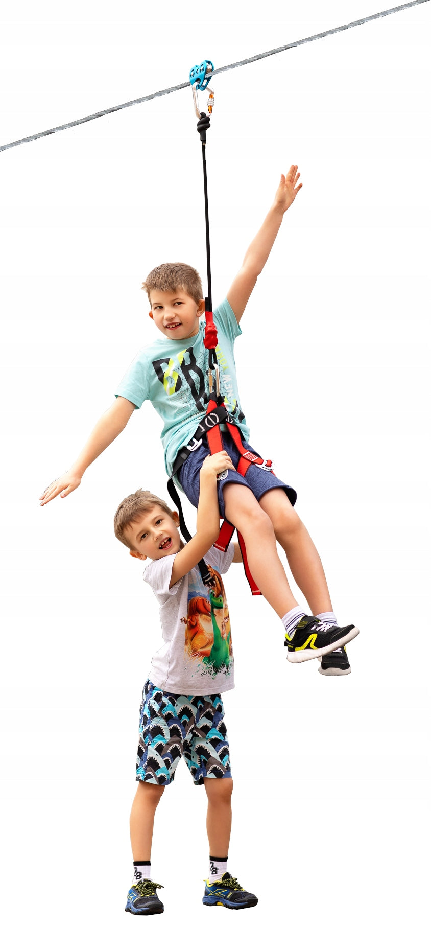 Tyrolean, downhill rope park, large zipline set Dominant material other