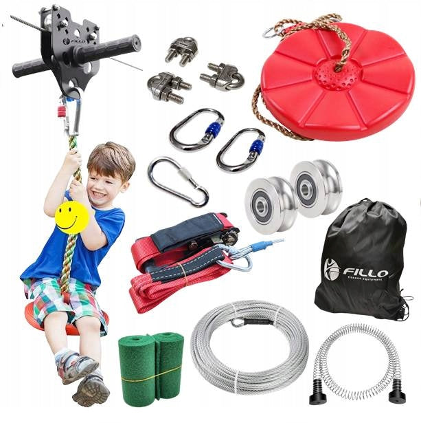 Tyrolean will give children STRONG ROPE 8mm Rope downhill 30m QUICK ASSEMBLY mega set
