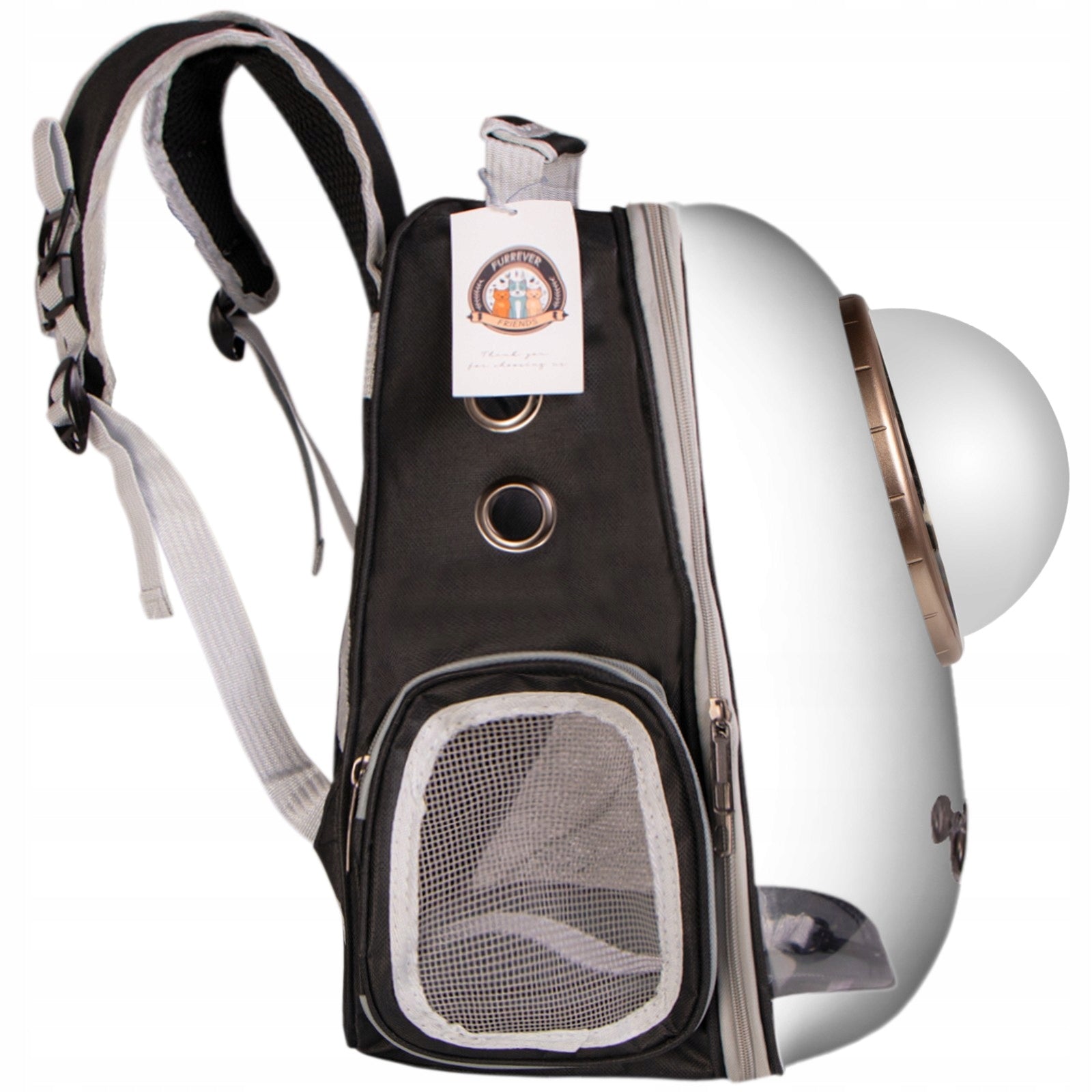 UFO BACKPACK FOR CAT RIGID TRANSPORTER TRANSPARENT KITTEN IN VIEW Product height 34 cm