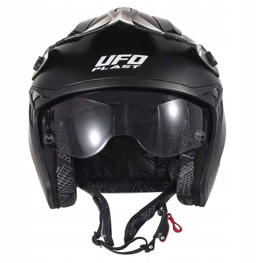 UFO SHERATAN JET / TRIAL HELMET WITH SUNSCREEN BLEND BLACK SIZE M Manufacturer Ufo