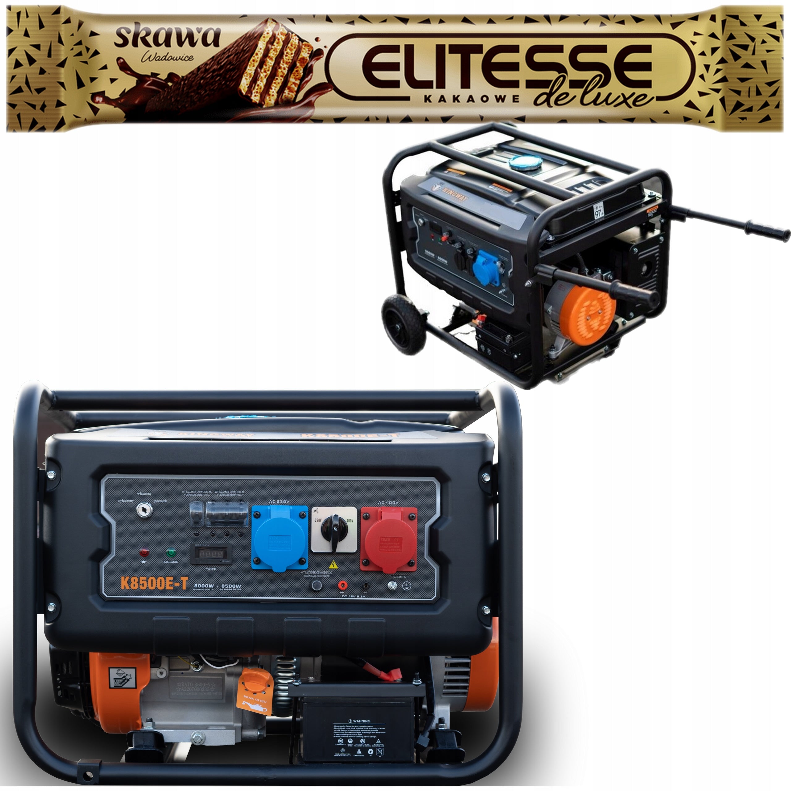 ULTRA POWERFUL GENERATOR SET 6,5KW Petrol 4 stroke 25L Three-phase