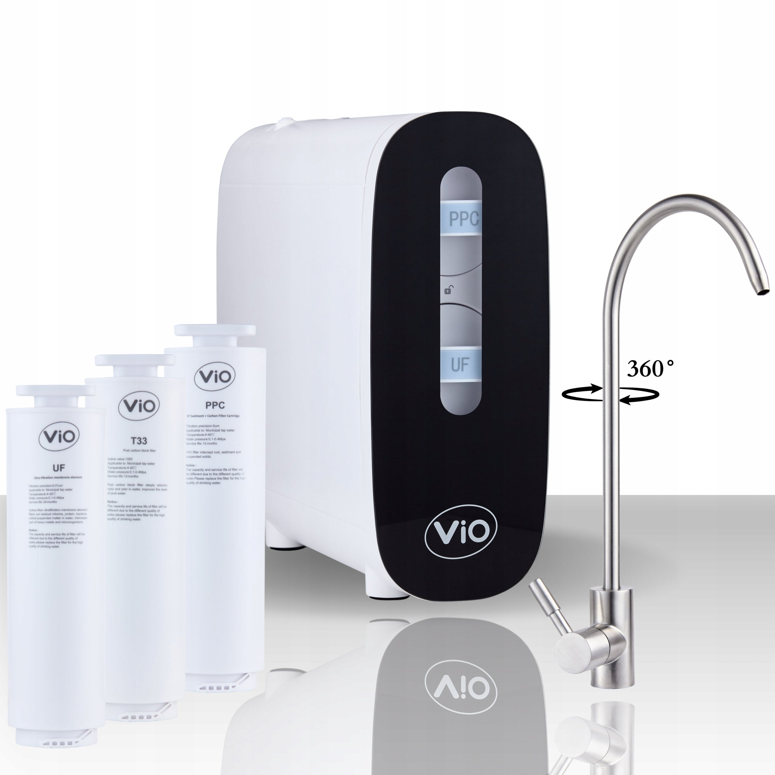 ULTRAFILTRATED DRINKING WATER FILTER VIO BP-UF01 WITH TAP-PERFORMANCE 2,5 l/min