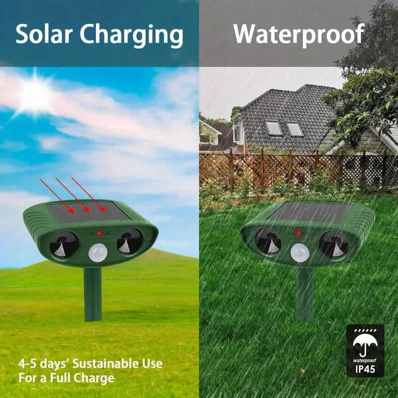 ULTRASONIC ANIMAL REPELLENT CAT MOLES DOGS SOLAR PIR LED Brand no brand
