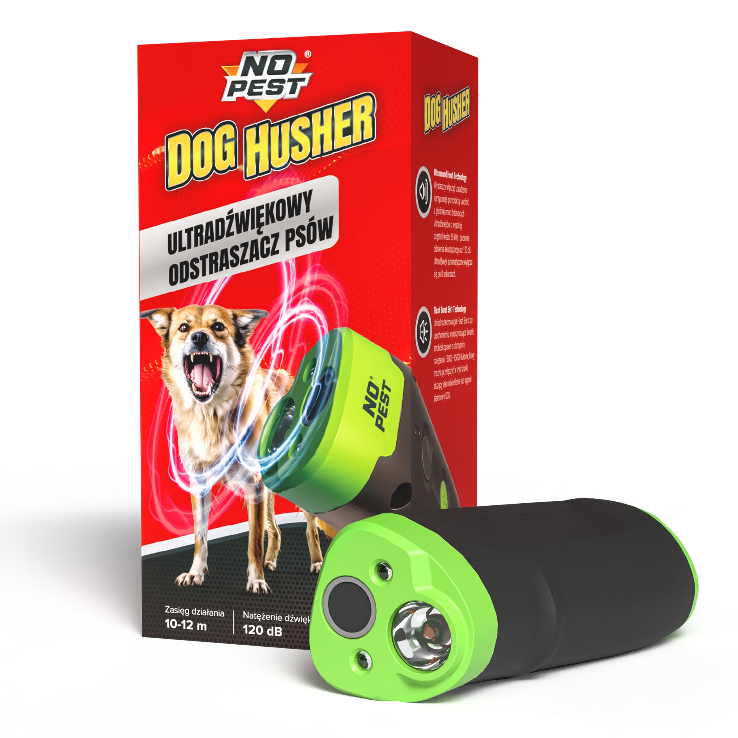 ULTRASONIC DOG REPELLENT FLASH ALARM LIGHT DETERRENT Manufacturer code ODSTRASZACZ NA PSY PRZECIW PSOM DŹWIĘKOWY