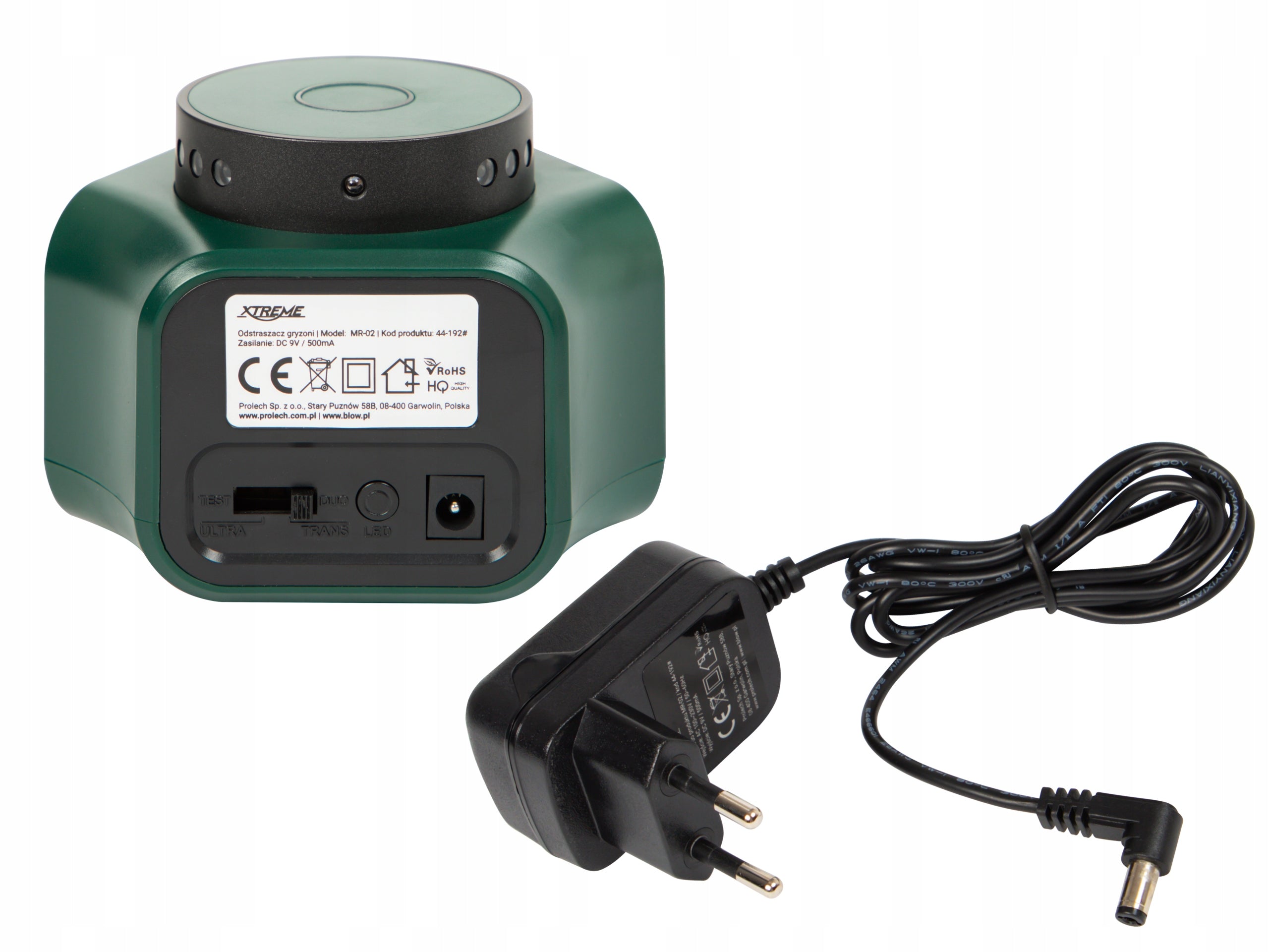 ULTRASONIC RODENT REPELLENT 360 LED KUN RAT MOUSE 9V 4 MODES Manufacturer code 44-192#
