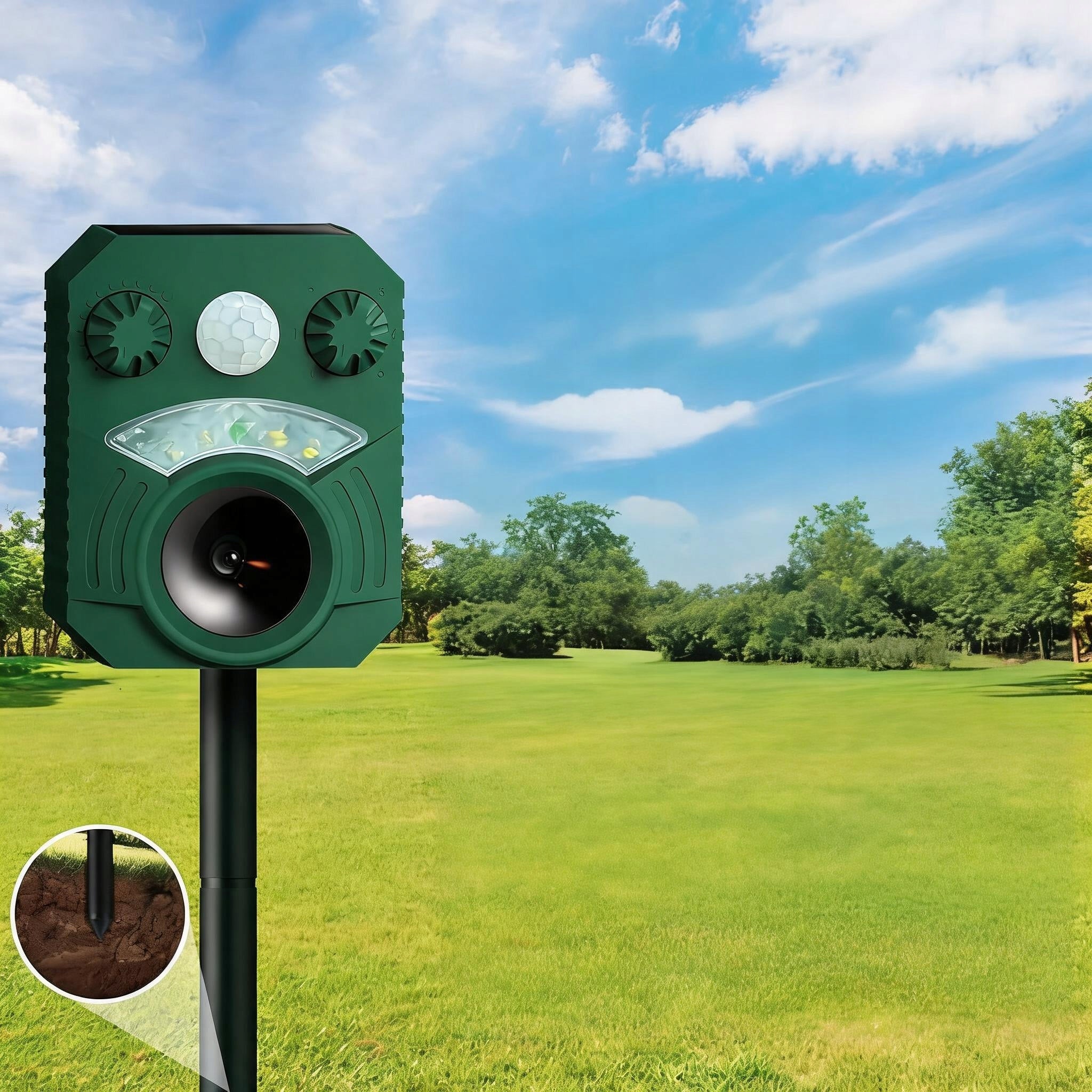 ULTRASONIC RODENT REPELLENT BIRD SOLAR PIR 110° WATERPROOF LED Certificates of conformity CE