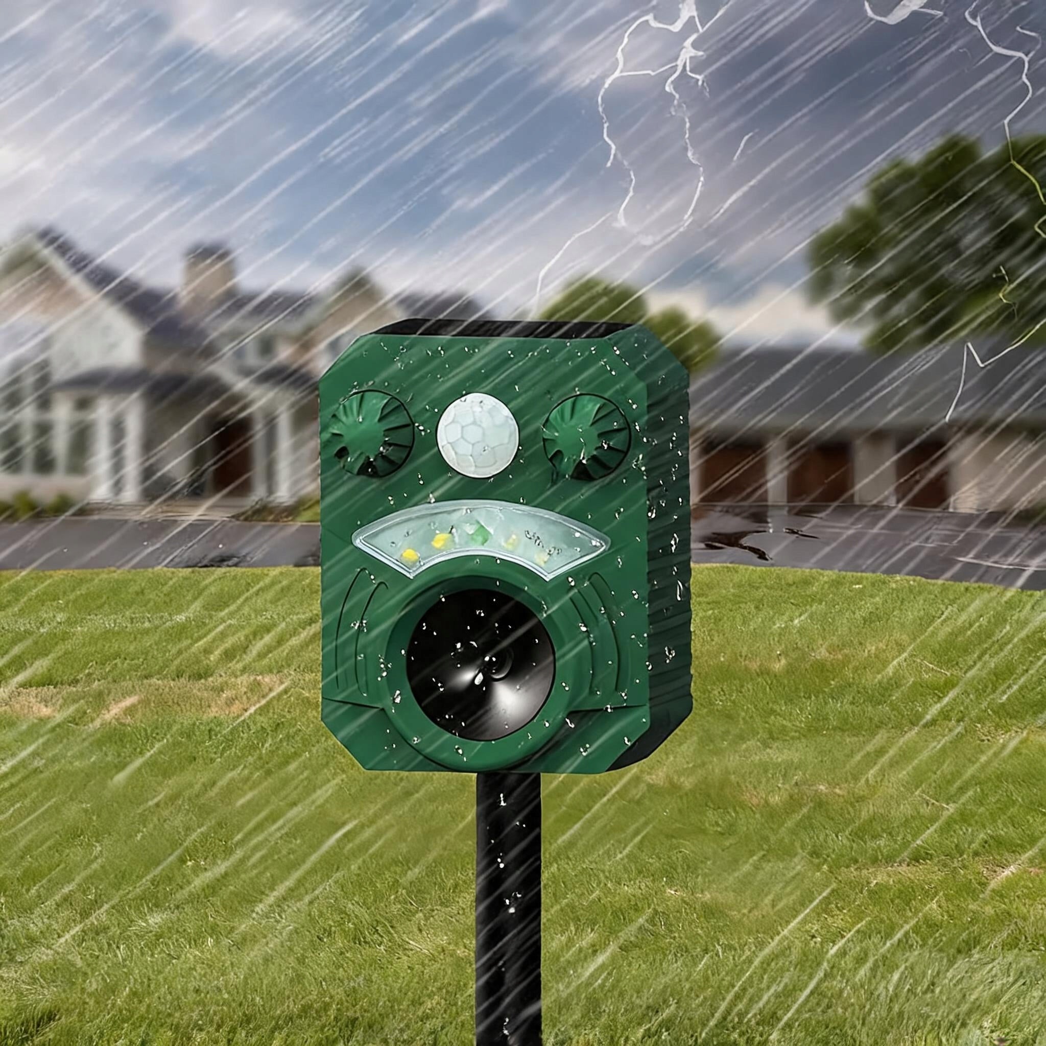 ULTRASONIC RODENT REPELLENT BIRD SOLAR PIR 110° WATERPROOF LED Use Against mice birds