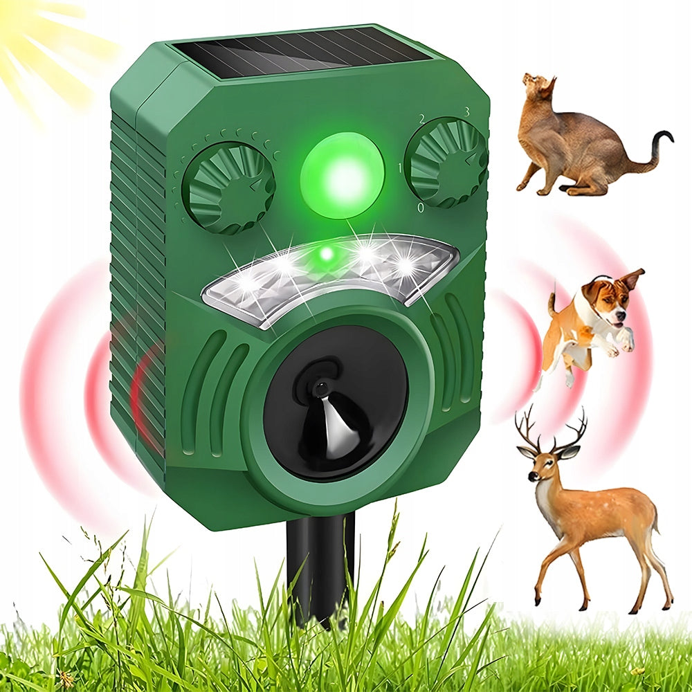 ULTRASONIC RODENT REPELLENT BIRD SOLAR PIR 110° WATERPROOF LED