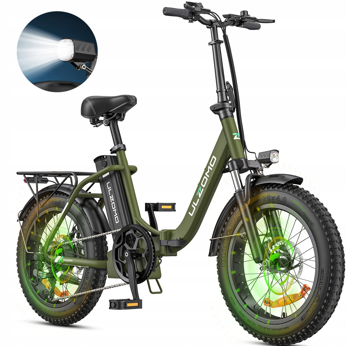 ULZOMO DOLPHIN Electric Vehicle 350W 120HP 468WH 20" Male/Women with LED