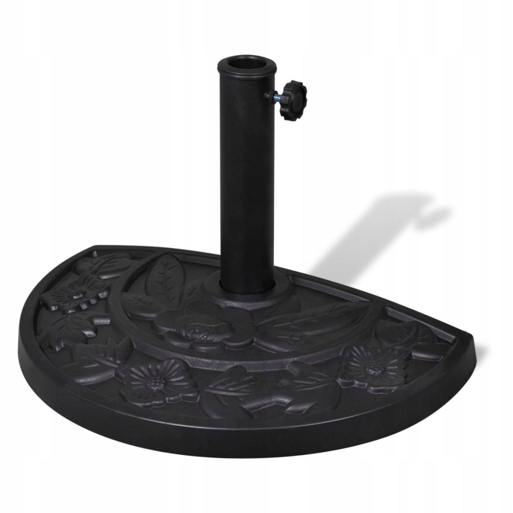 UMBRELLA BASE STEEL SEMICIRCULAR 50 x 33 cm Color black