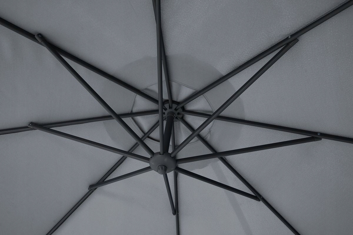 UMBRELLA large GARDEN FOLDING SIDE WITH boom GREY 3m HIT FLORIDA Diameter/width 300 cm
