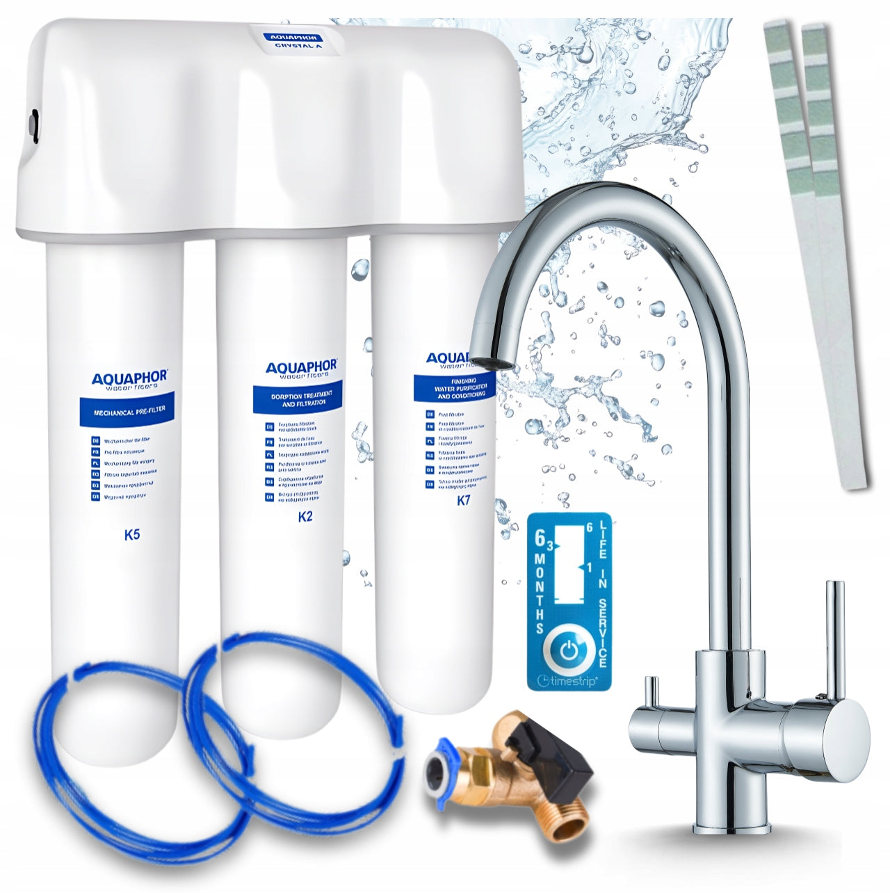 UNDER-SINK FILTER COMPACT AQUAPHOR CRYSTAL A WITH KITCHEN FAUCET