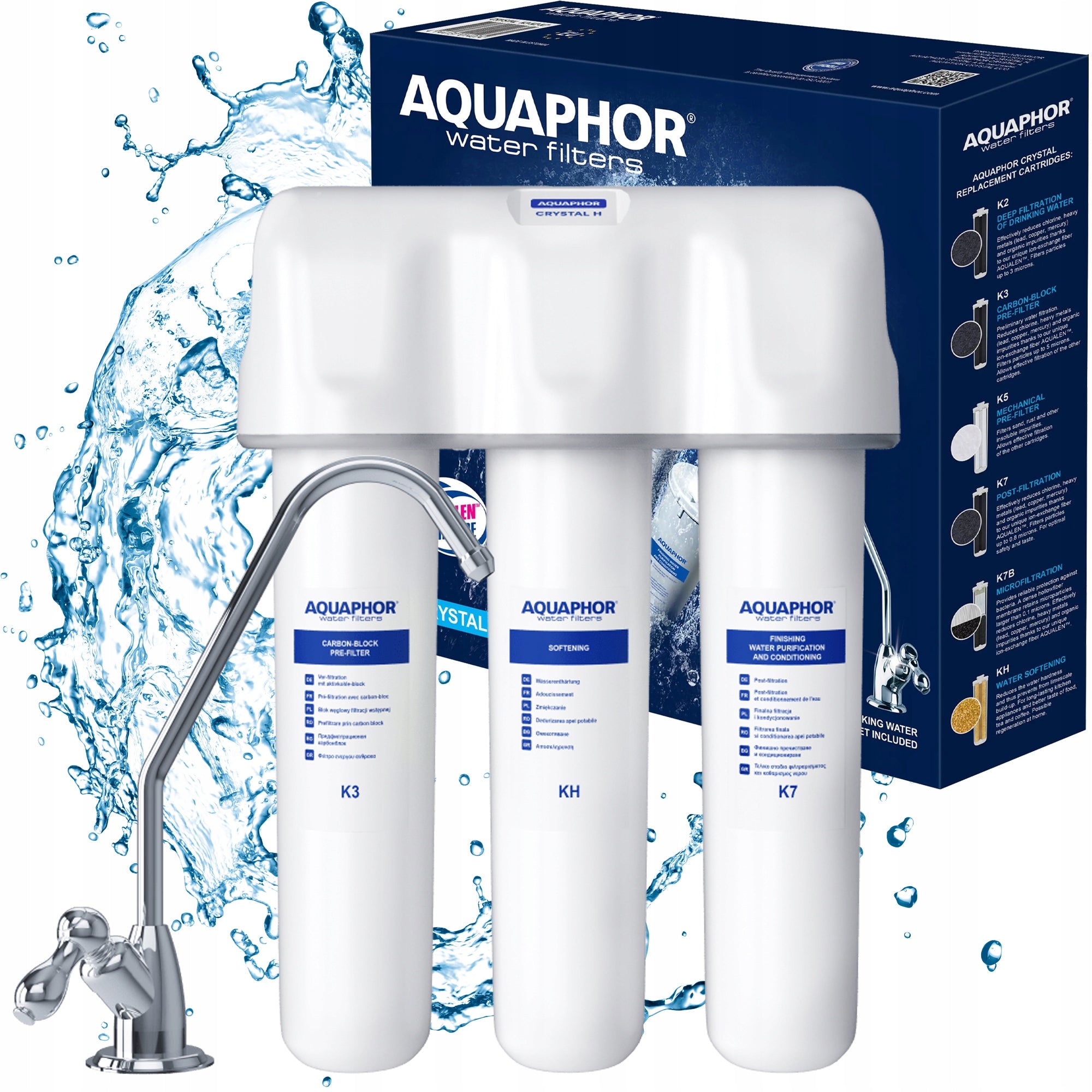 UNDER-SINK KITCHEN WATER FILTER AQUAPHOR CRYSTAL H SOFTENING