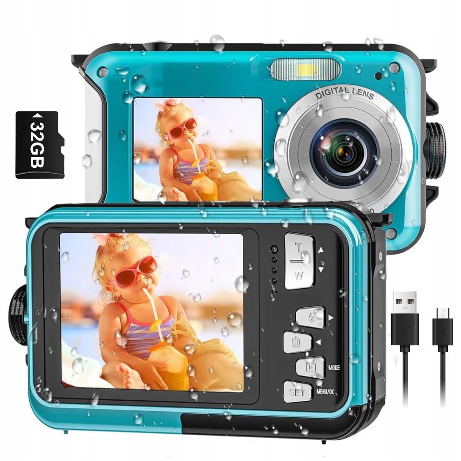UNDERWATER WATERPROOF CAMERA AGFA 48MP 16X LENS UP TO 3.5M 2.7”FOR BEACHES
