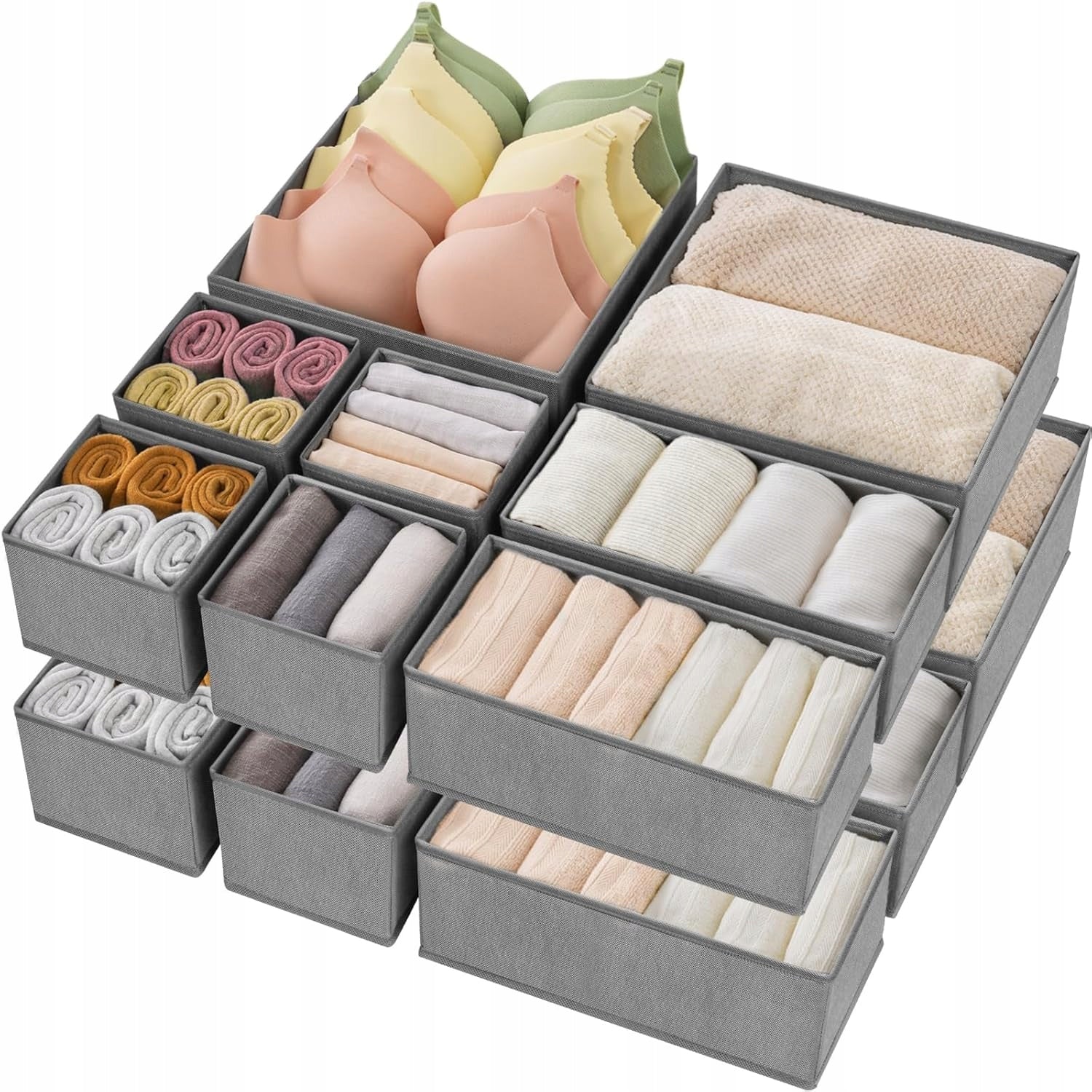 UNDERWEAR CABINET DRAWER ORGANIZER SOCKS SET OF 6 | 3 SIZES