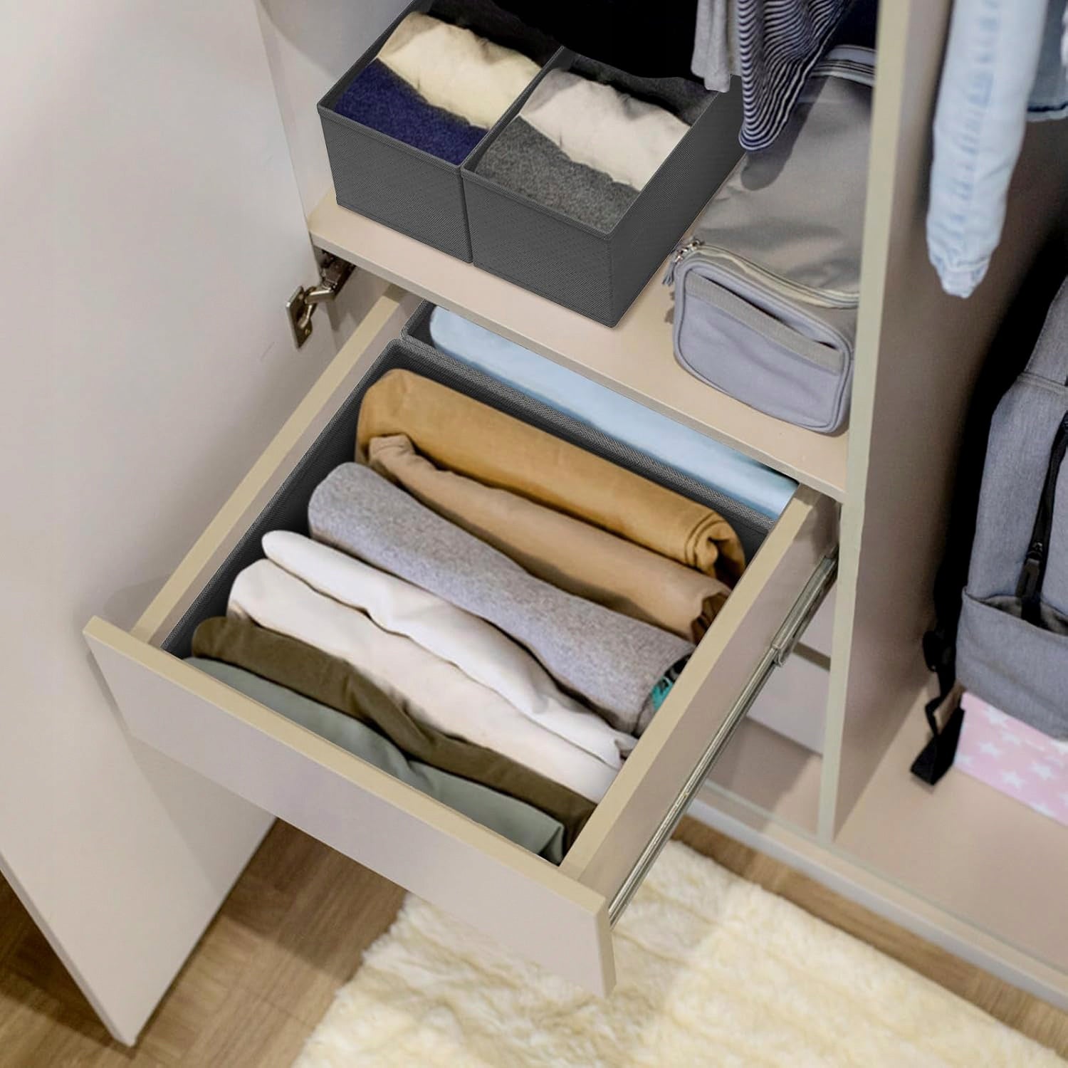 UNDERWEAR CLOSET DRAWER ORGANIZER COMPARTMENTAL CLOTHES SET OF 6 Kind drawer organizer
