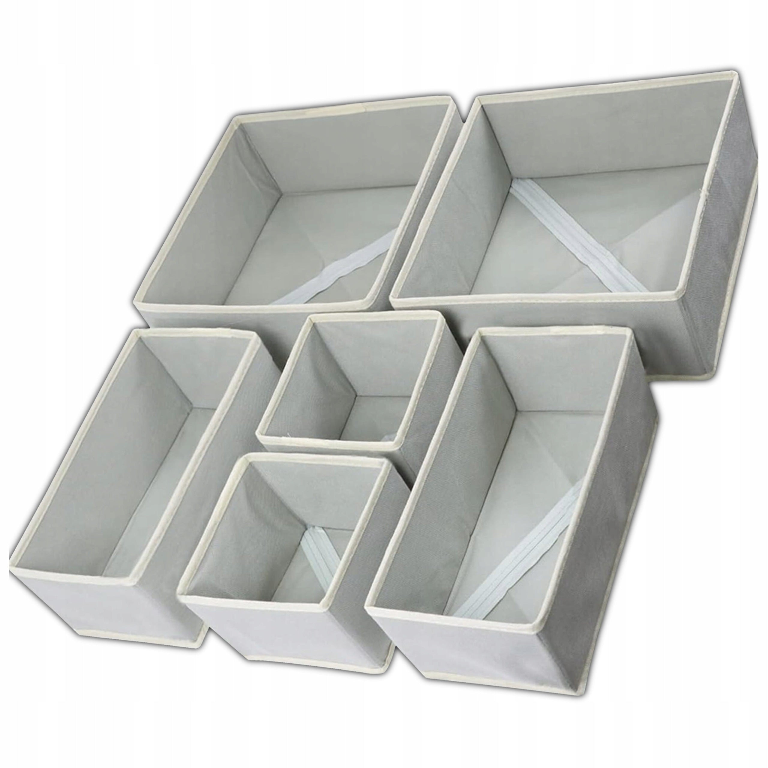 UNDERWEAR DRAWER ORGANIZER SOCKS CONTAINERS SET OF 6 GREY Packaging status original