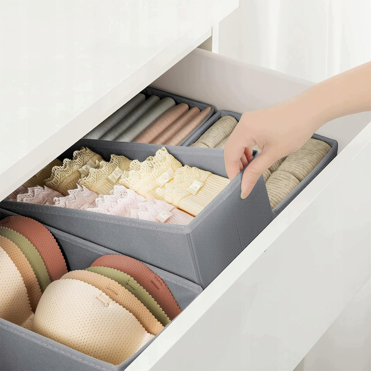 UNDERWEAR ORGANIZER SET 12 PIECES GREY FOR DRAWERS Brand no brand