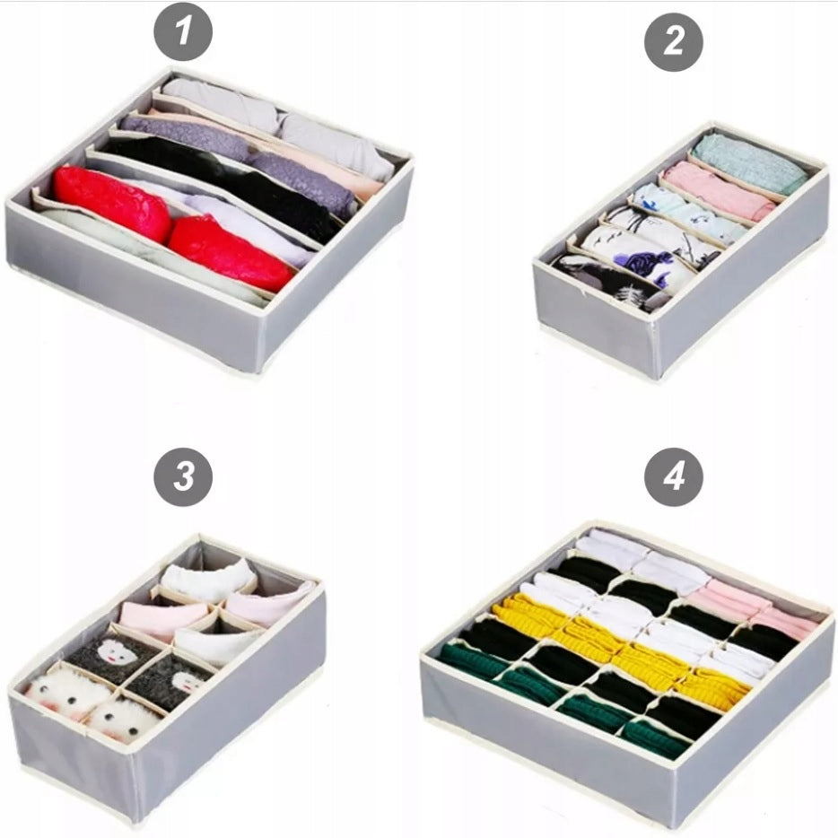 UNDERWEAR ORGANIZER SOCKS FOR DRAWER SET OF 4 PARTS BEIGE Kind drawer organizer