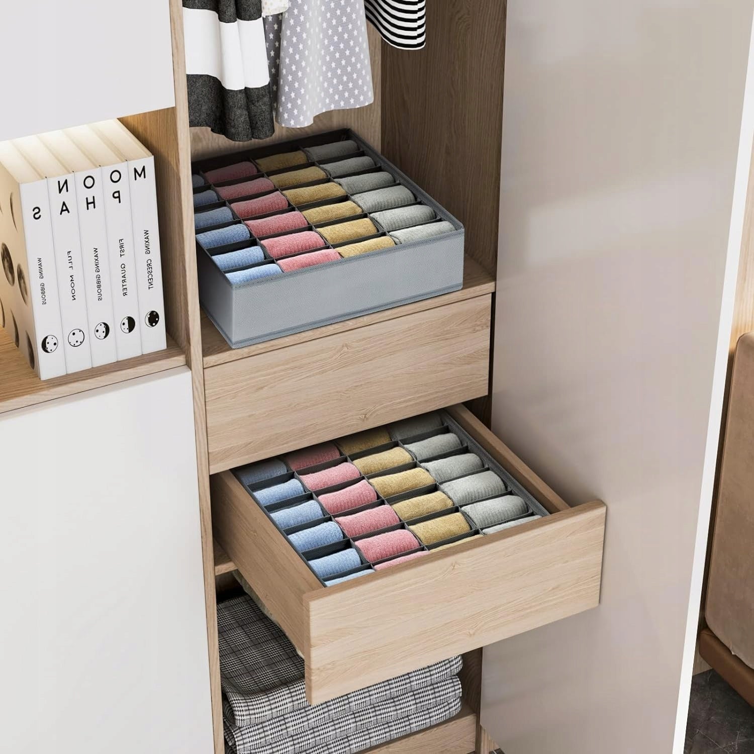 UNDERWEAR ORGANIZER SOCKS STRAPS CLOTHES FOR CLOSET DRAWER SET OF 2PCS Number of pieces 2 pcs