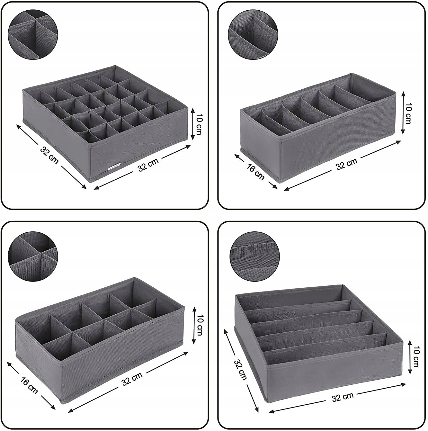 UNDERWEAR Organizers SOCKS for Drawer UNIVERSAL Manufacturer code RUS04GY