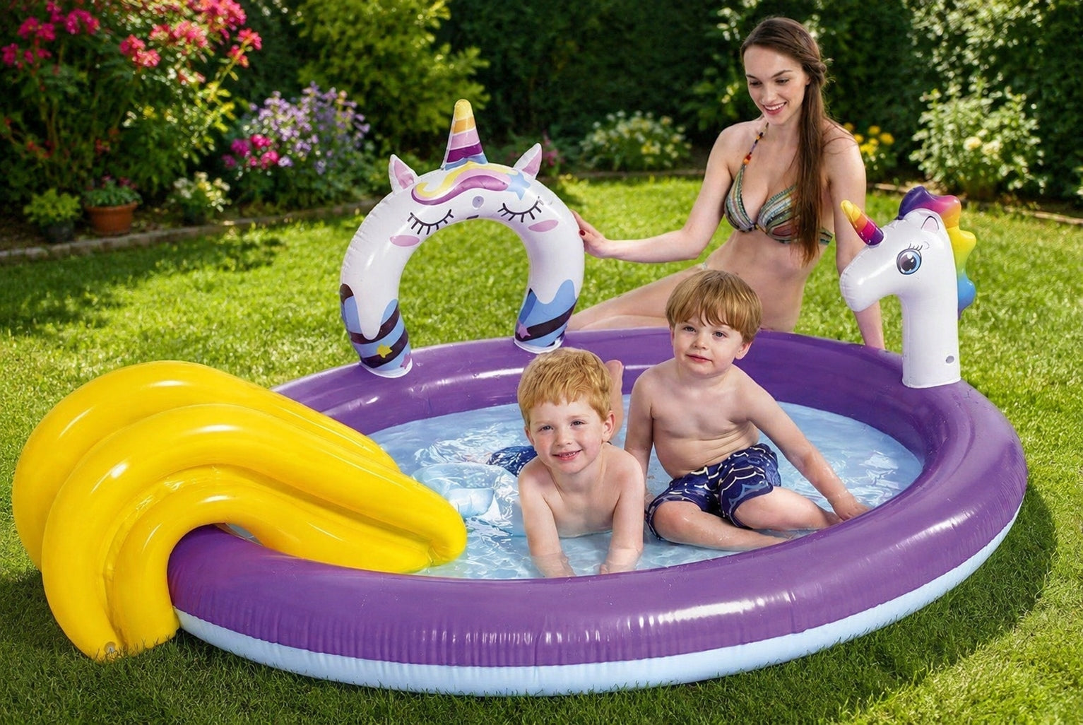 UNICORN POOL WATER PARK CHILDREN'S SLIDE FOR GARDEN Brand Jilong