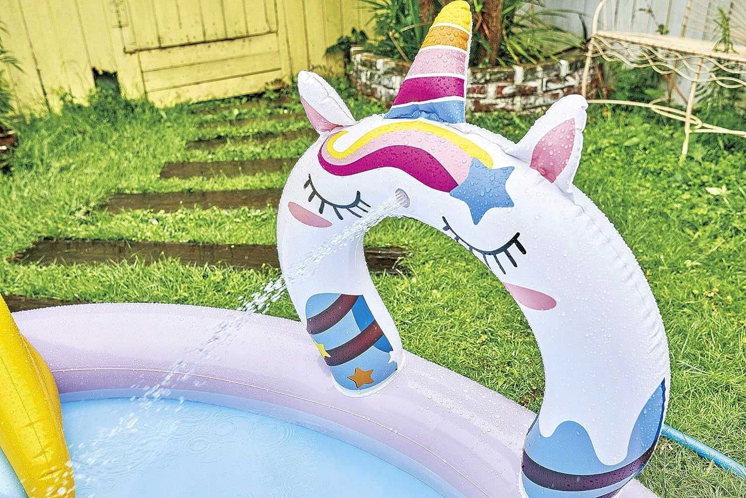 UNICORN POOL WATER PARK CHILDREN'S SLIDE FOR GARDEN Height 79 cm
