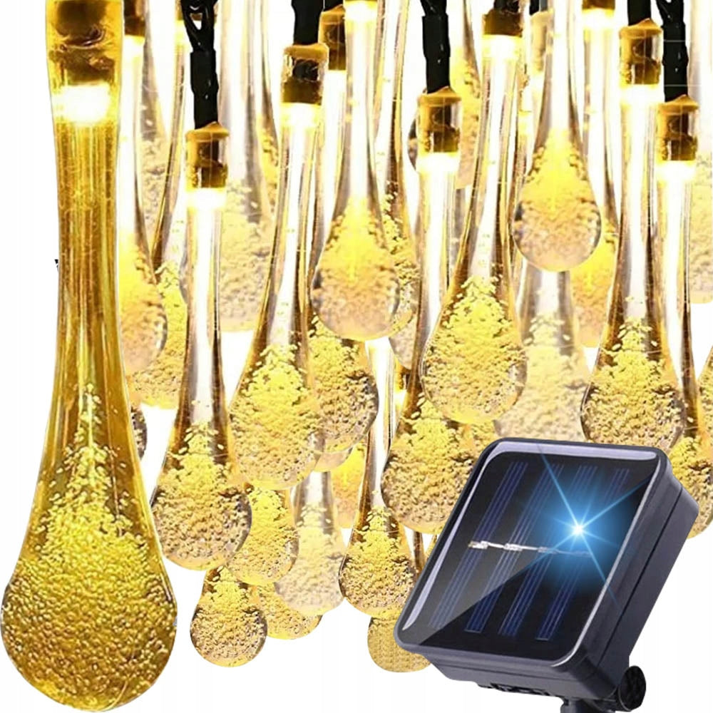 UNIQUE GARLAND ICICLE LIGHTS SOLAR GARDEN TERRACE BALCONY LED