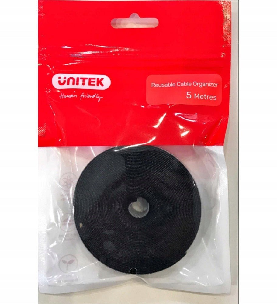 UNITEK OT142BK Velcro cable organizer Velcro tape black 5 m Color black