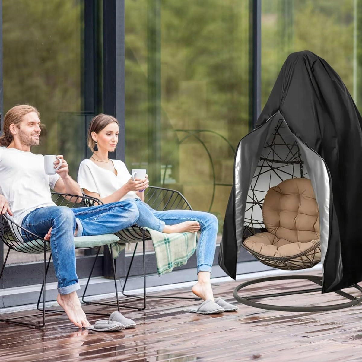 UNIVERSAL BASKET COVER ARMCHAIR HANGING COCOON GARDEN SWING BLACK Manufacturer no brand