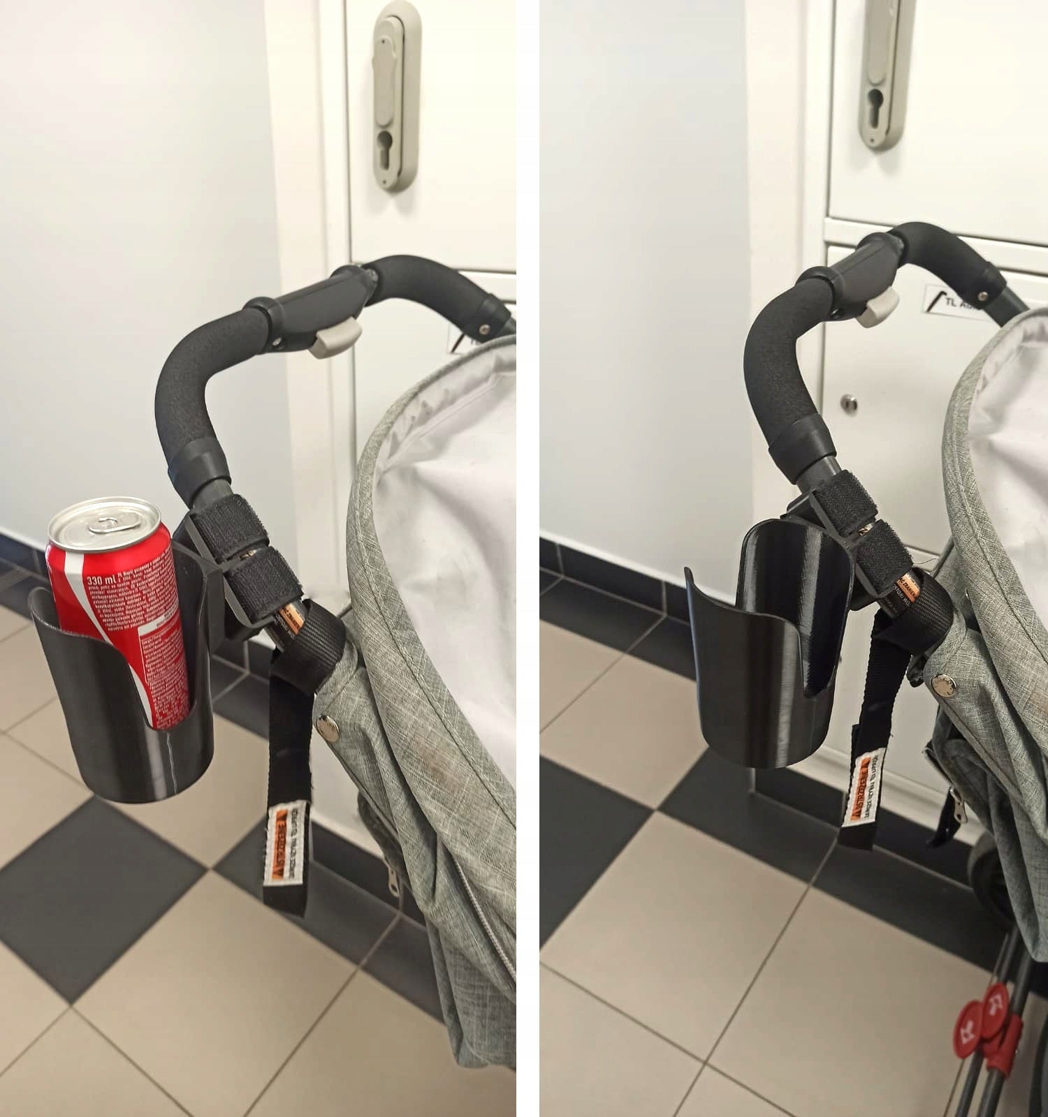UNIVERSAL CUP HOLDER FOR VELCRO TROLLEY STRONG ADJUSTABLE CYBEX AND OTHERS Packaging status original