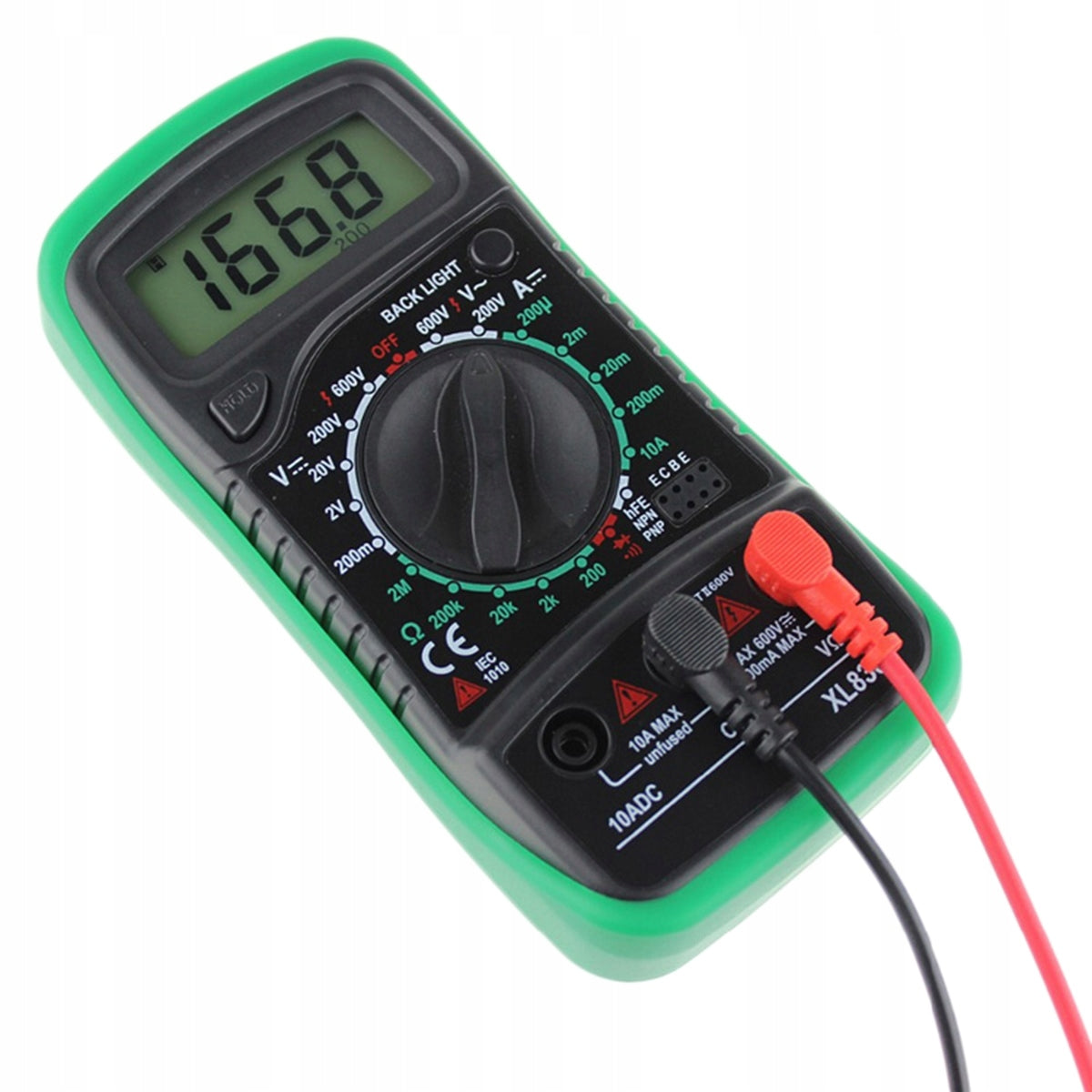 UNIVERSAL DIGITAL METER MULTIMETER VOLTAGE CURRENT ILLUMINATED LCD XL830L Manufacturer code ag102e