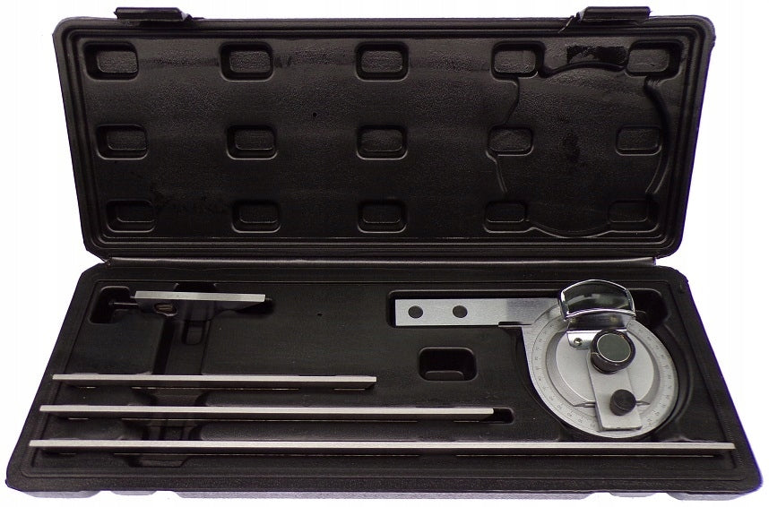 UNIVERSAL DISC PROTRACTOR WITH MAGNIFYING GLASS 0-360 3 ARMS Manufacturer code 0-360_3_LISTWY