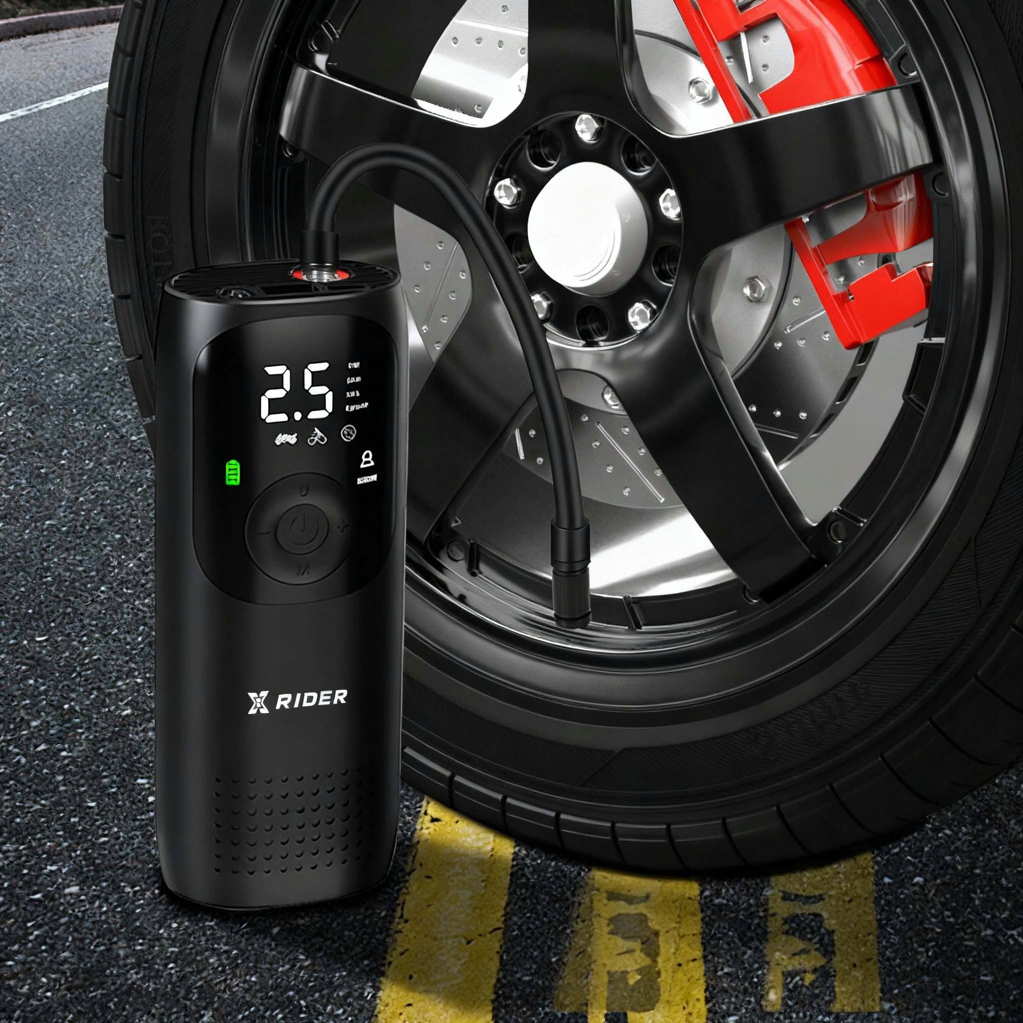 UNIVERSAL ELECTRIC BICYCLE PUMP FOR SCOOTER XRIDER 150 PSI Dominant material plastic aluminum composite