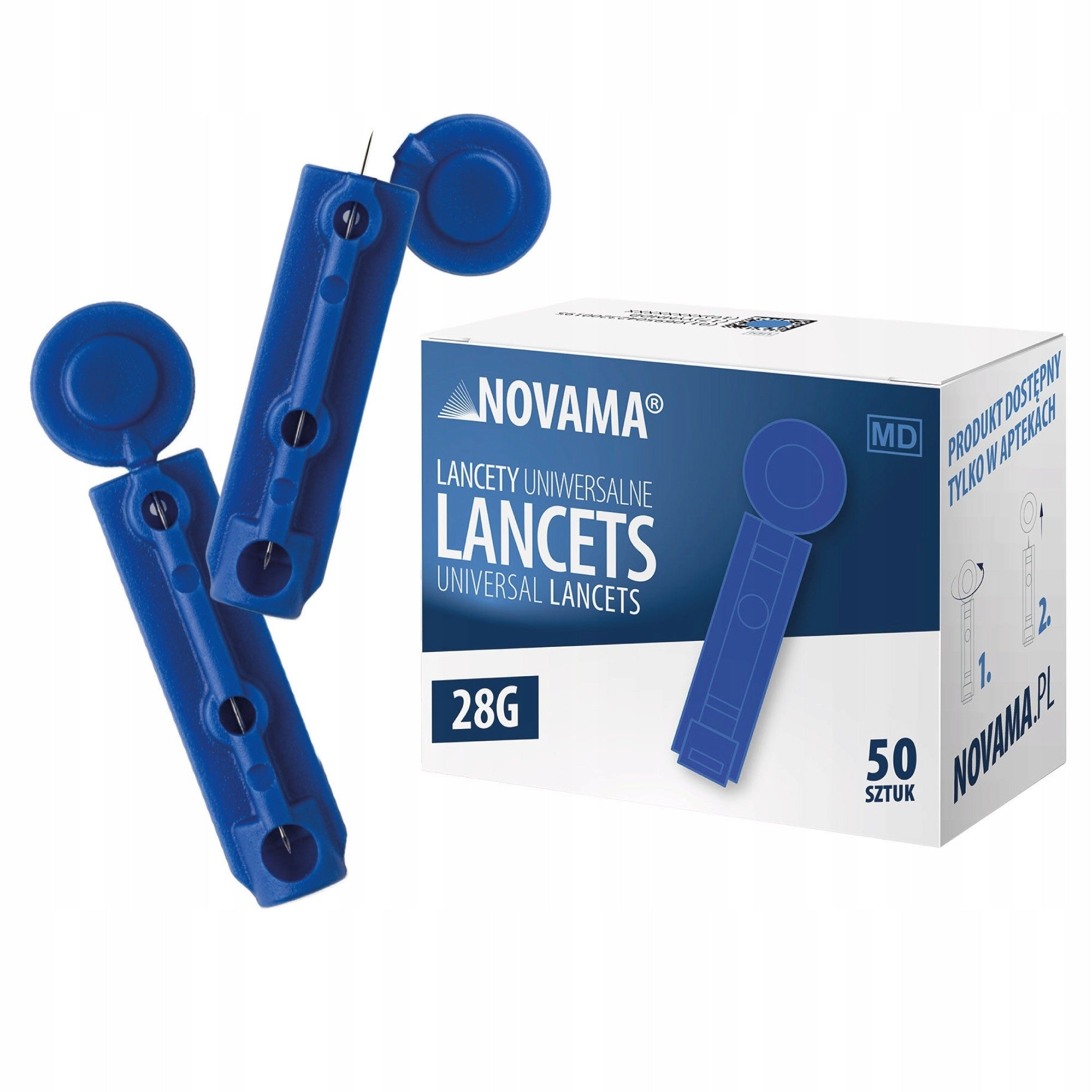 UNIVERSAL LANCETS NOVAMA LANCETS 50PCS DISPOSABLE FOR NEEDLE LANCETS 28G