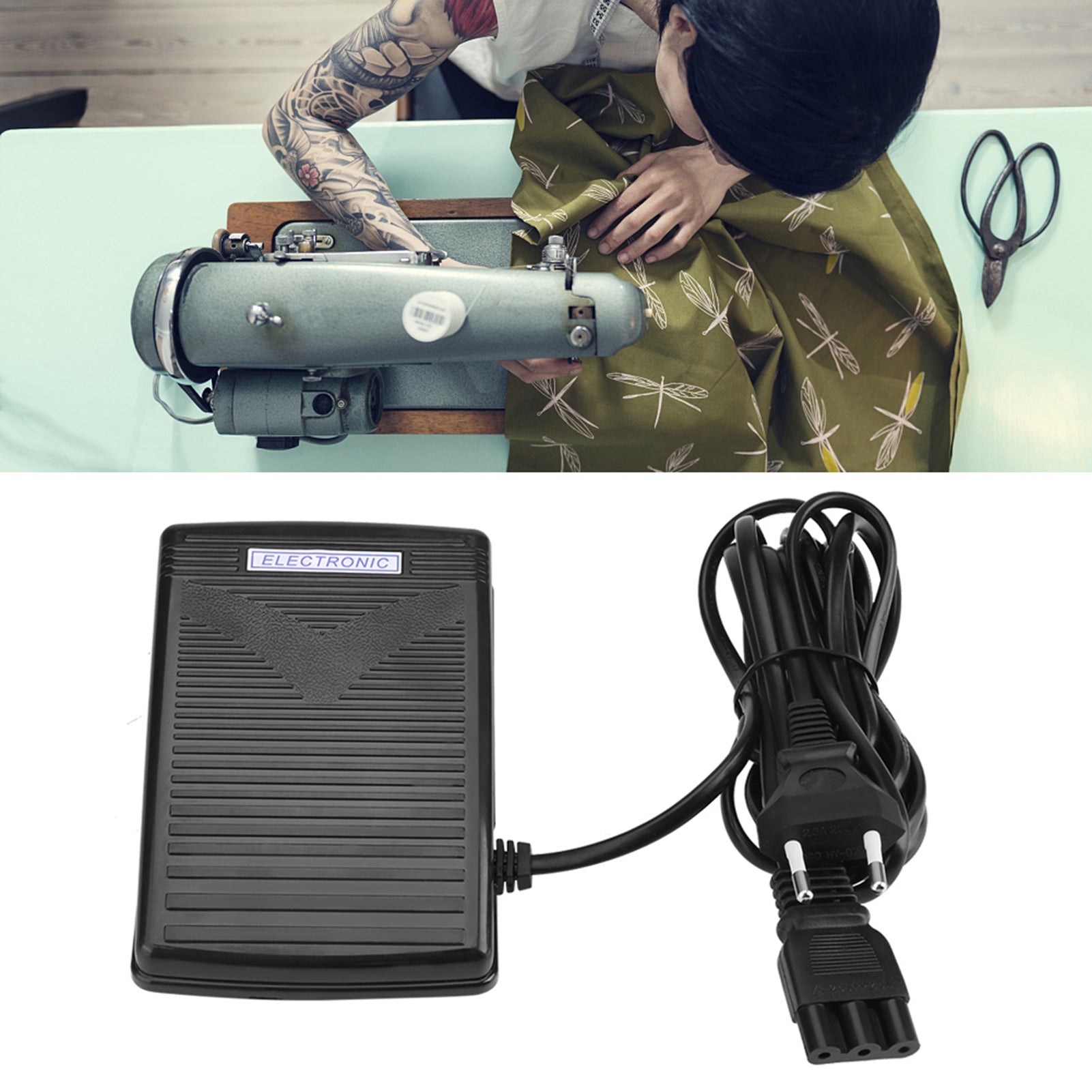 UNIVERSAL PEDAL SPEED CONTROLLER SEWING MACHINE Dominant color black